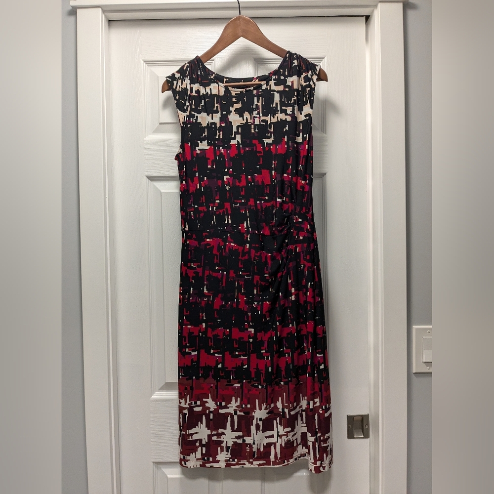Black-red-white sleeveless dress size xs